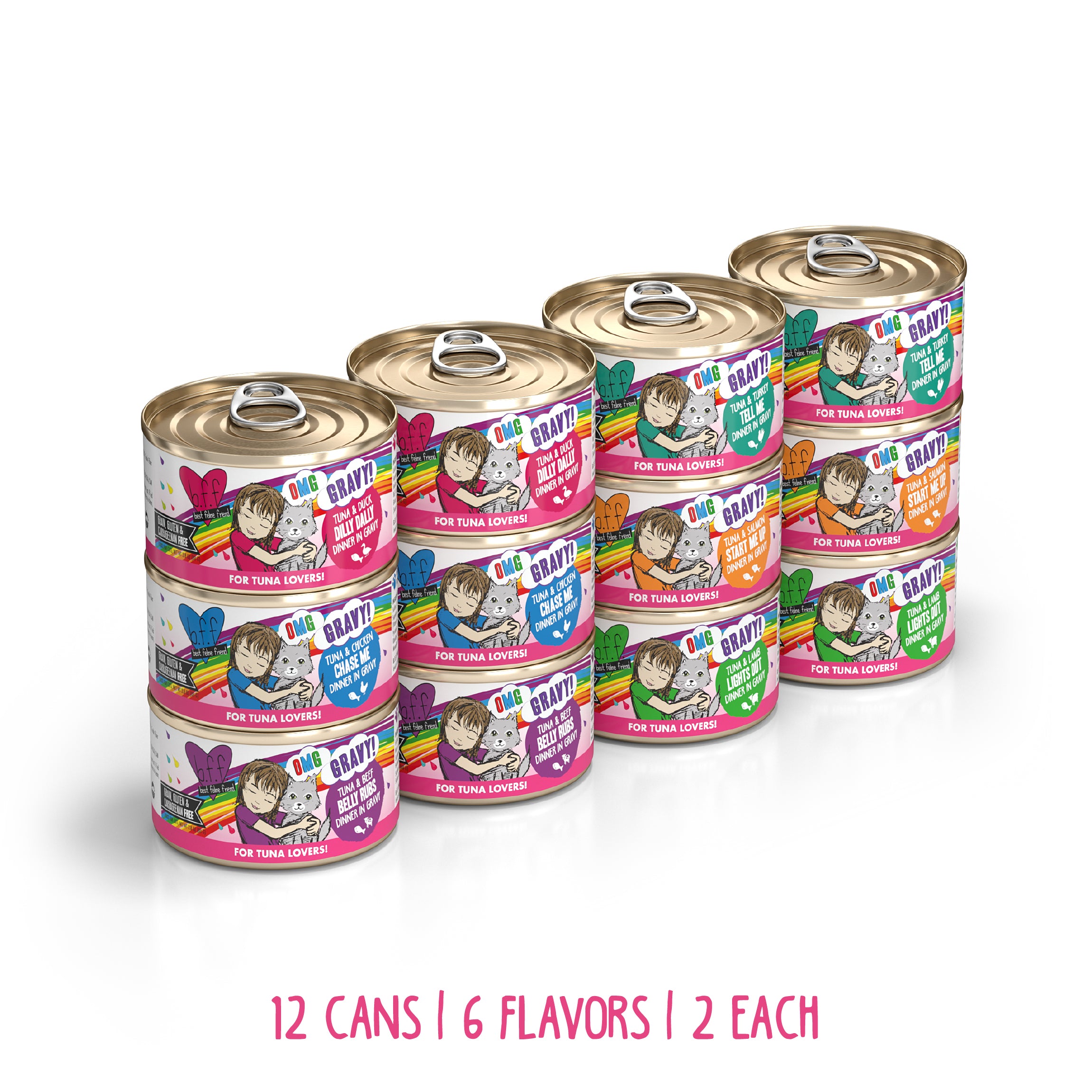 Weruva BFF OMG Gravy Tickle Me Pinks! Variety Pack Wet Cat Food