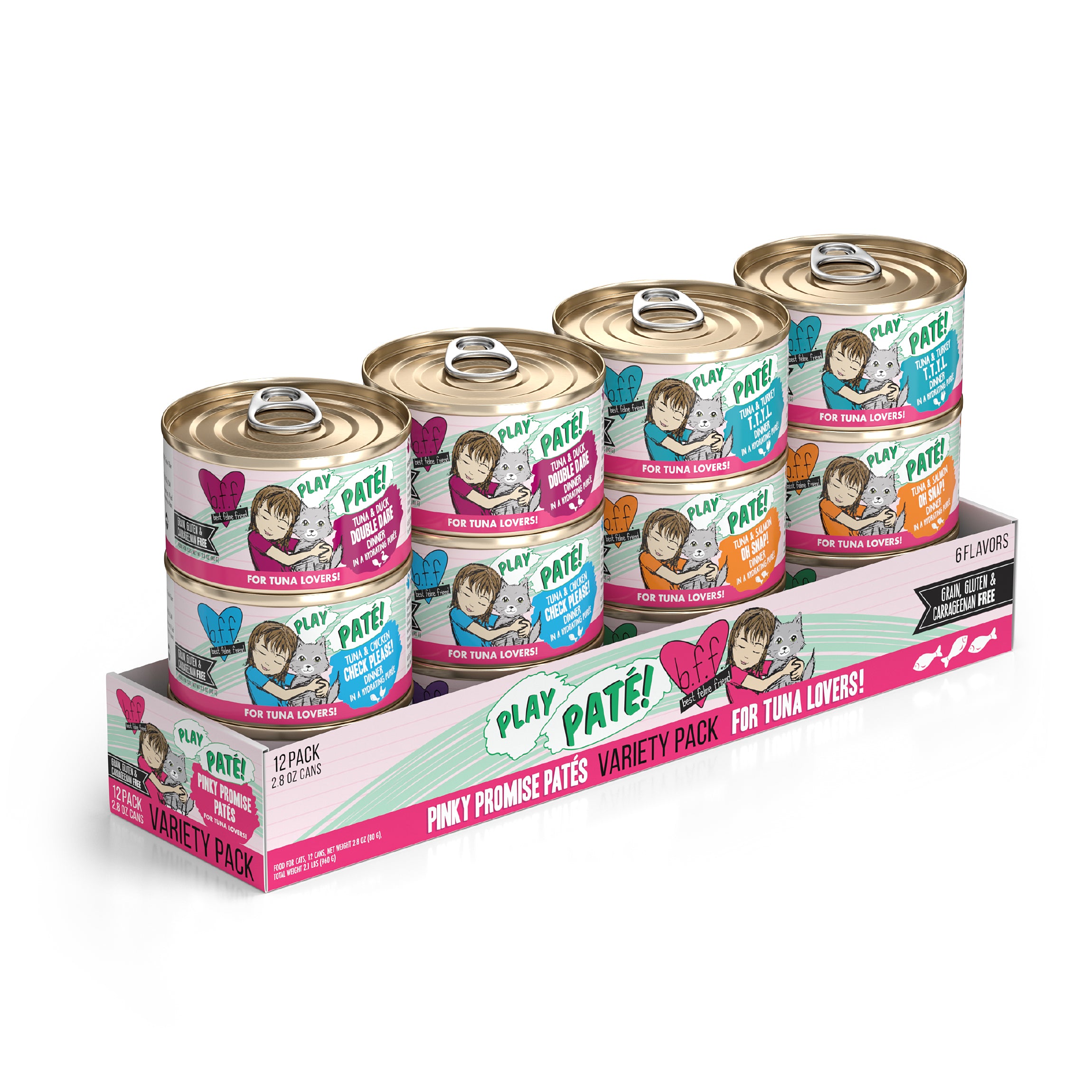 Weruva BFF PLAY Paté Pinky Promise Patés Variety Pack Wet Cat Food