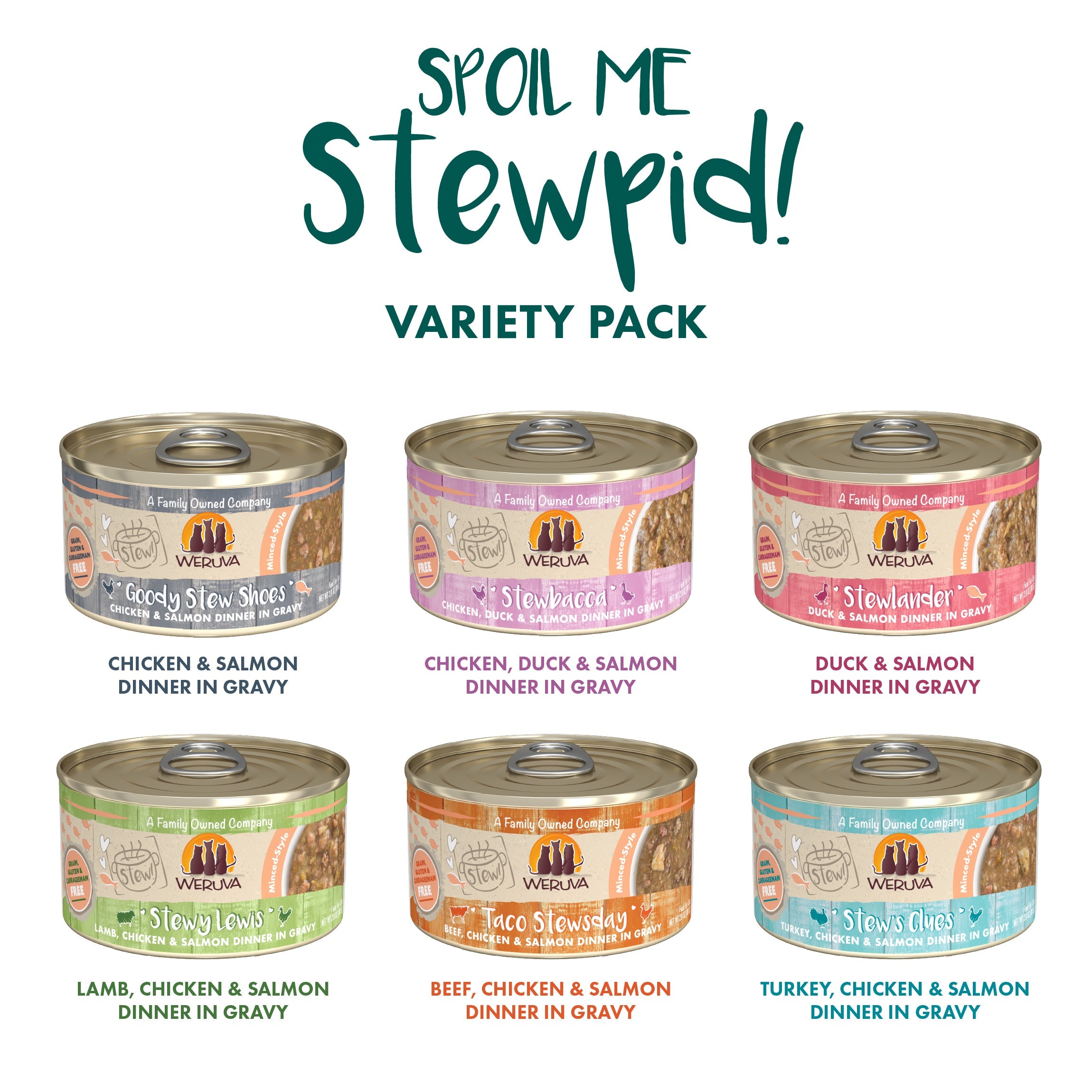 Weruva Cat Stew Spoil Me Stewpid Variety Pack